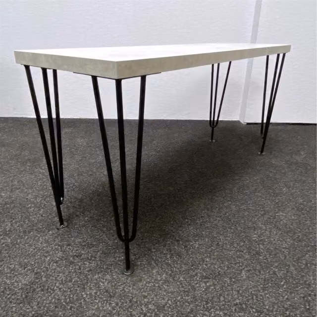 Kosy Koala Modern Grey Bench with Black Metal Hairpin Legs