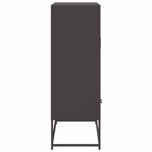 vidaXL Modern Black Steel Highboard with Hinged Doors and Internal Shelves, W/D/H: 68 x 39 x 111.5 cm – 5