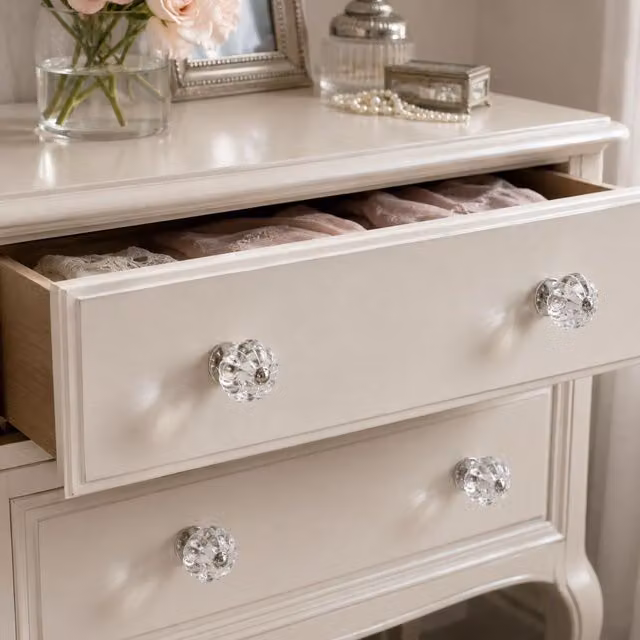 Orsina Set of 4 Victorian Style Clear Polished Acrylic Drawer Knobs – 2