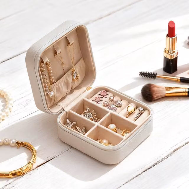 Lifeideas Portable Travel Jewellery Box in White