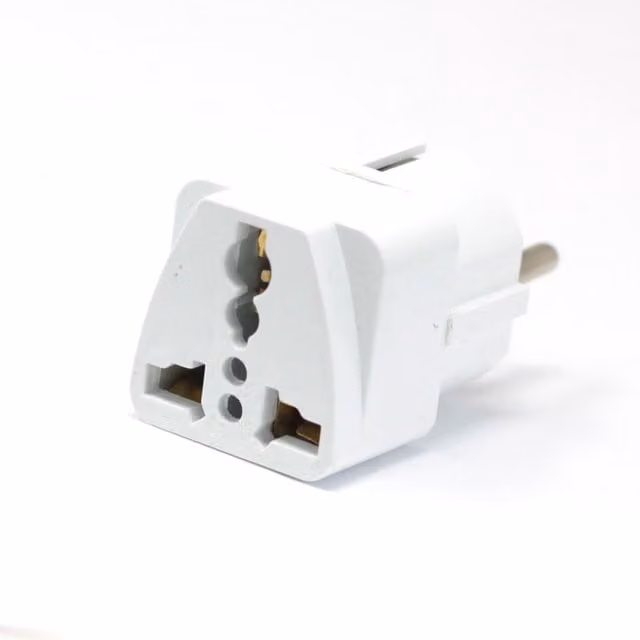 KDMK UK to EU 3 Pin to 2 Pin Plug Adapter Converter, White
