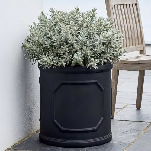 IDEALIST Large Stone Effect Plant Pot, 45 cm, 57 l, Grey or Black
