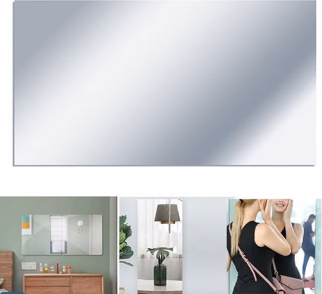 SPETLEK Self Adhesive Mirror Wall Sticker Roll in Silver