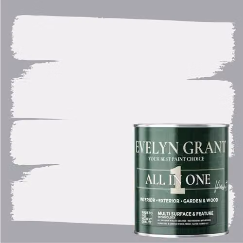 Evelyn Grant All-In-One Multi-Surface Paint for Indoor and Outdoor Use, Matt, Grey, 1L – 1