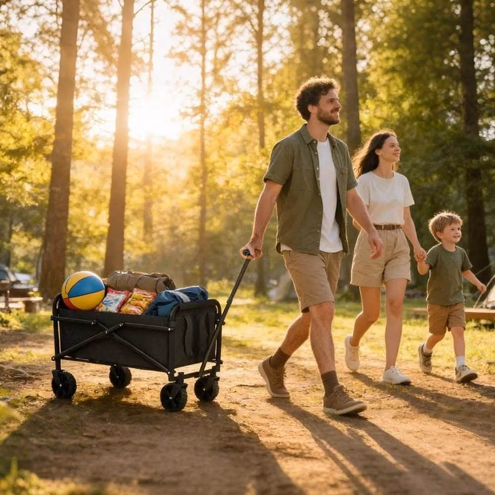 KORVIXA Heavy Duty Garden Trolley Wagon, Black – 4