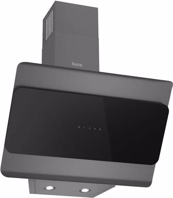 Ferre 60cm Wall Mounted Layered Glass Cooker Hood in Grey