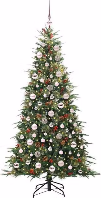 Berkfield Home Elegant Artificial Hinged Christmas Tree, Green, Height: 180 cm