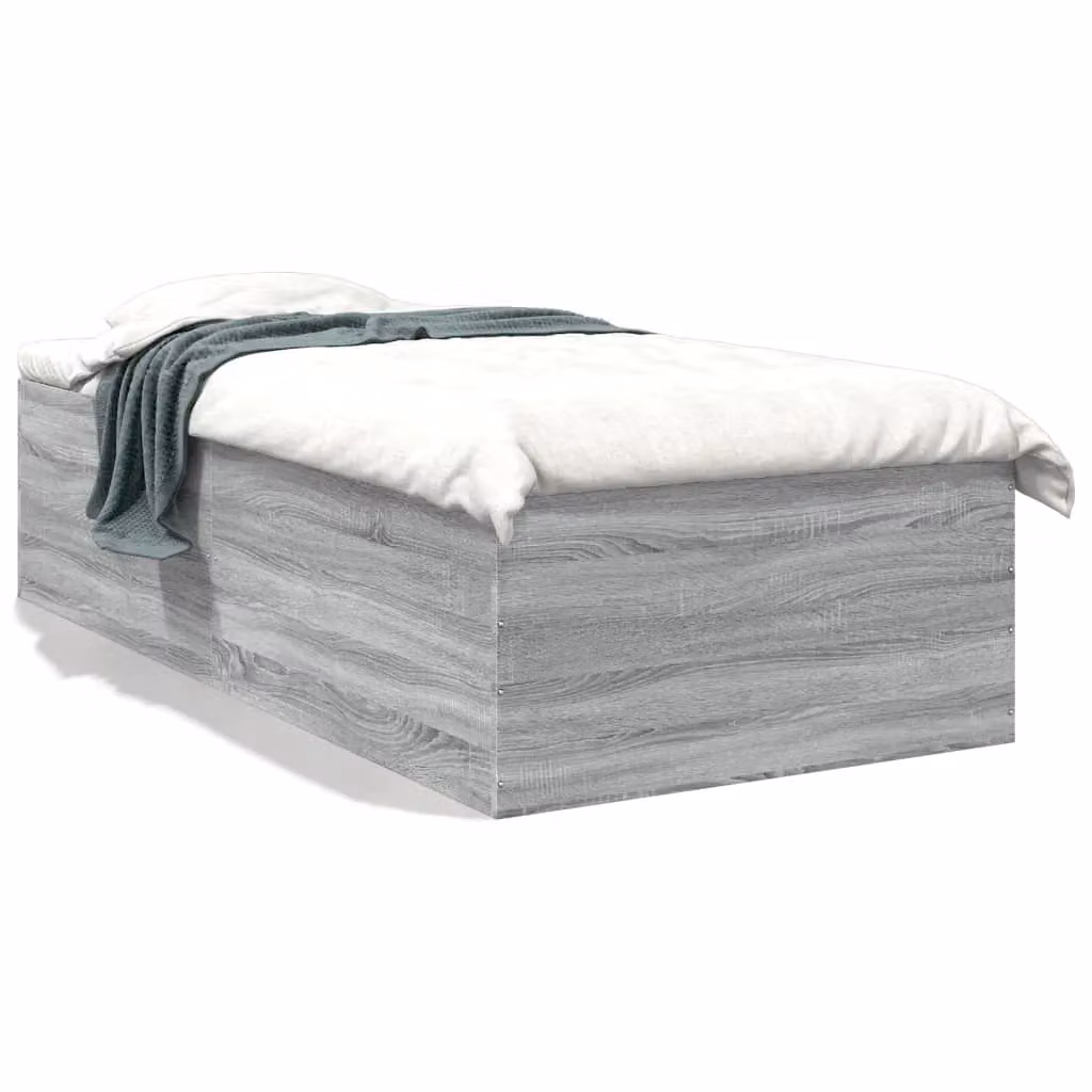 Berkfield Home Sonoma Single Bed Frame in Grey, W/D/H: 90 x 190 cm – 2