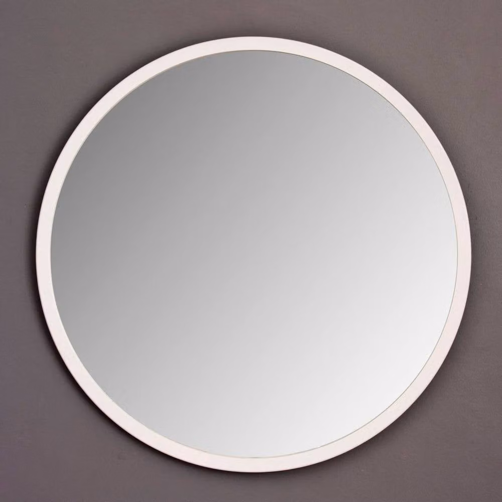 Yearn Mirrors Modern Round Wall Mirror, White, Diameter: 50 cm – 2