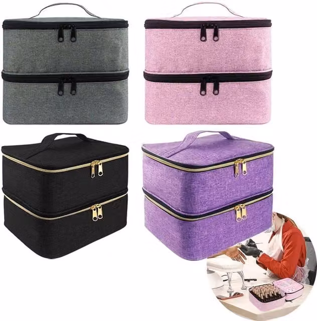 NESTLUNE Pink Nail Polish Carrying Case and Storage Bag – 1