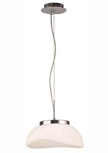Netlighting Opal Ceiling Pendant Light in Polished Chrome and Grey with Frosted White Glass, E27