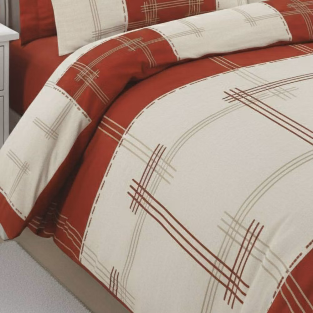 Snug City Vintage Style Patchwork Duvet Cover Set with Matching Pillowcases in Red, Single, W: 90 cm, L: 200 cm – 3