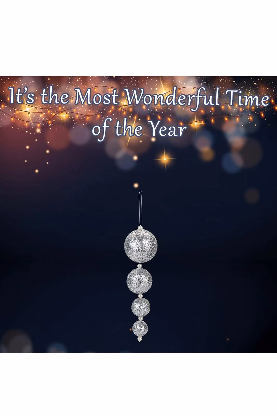 VFM e-Store Silver Christmas Bauble Hanging Tree Ornaments, Pack of 4, W/D/H: 31 x 9.2 x 9.2 cm – 2