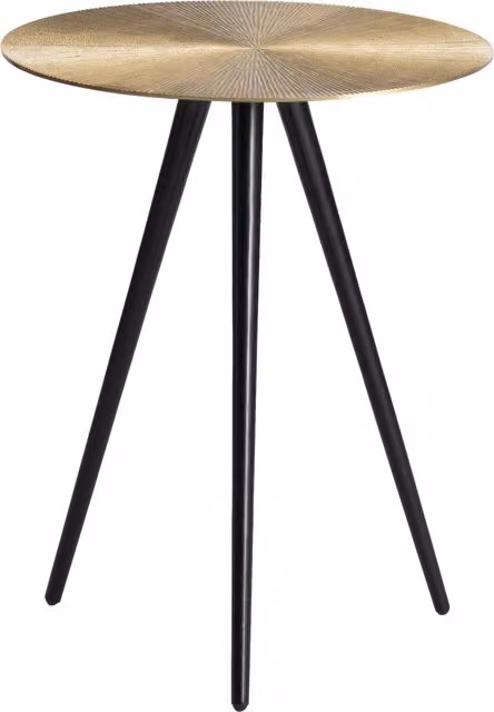 MH London Alber Mid-Century Round Metal Side Table in Black and Gold