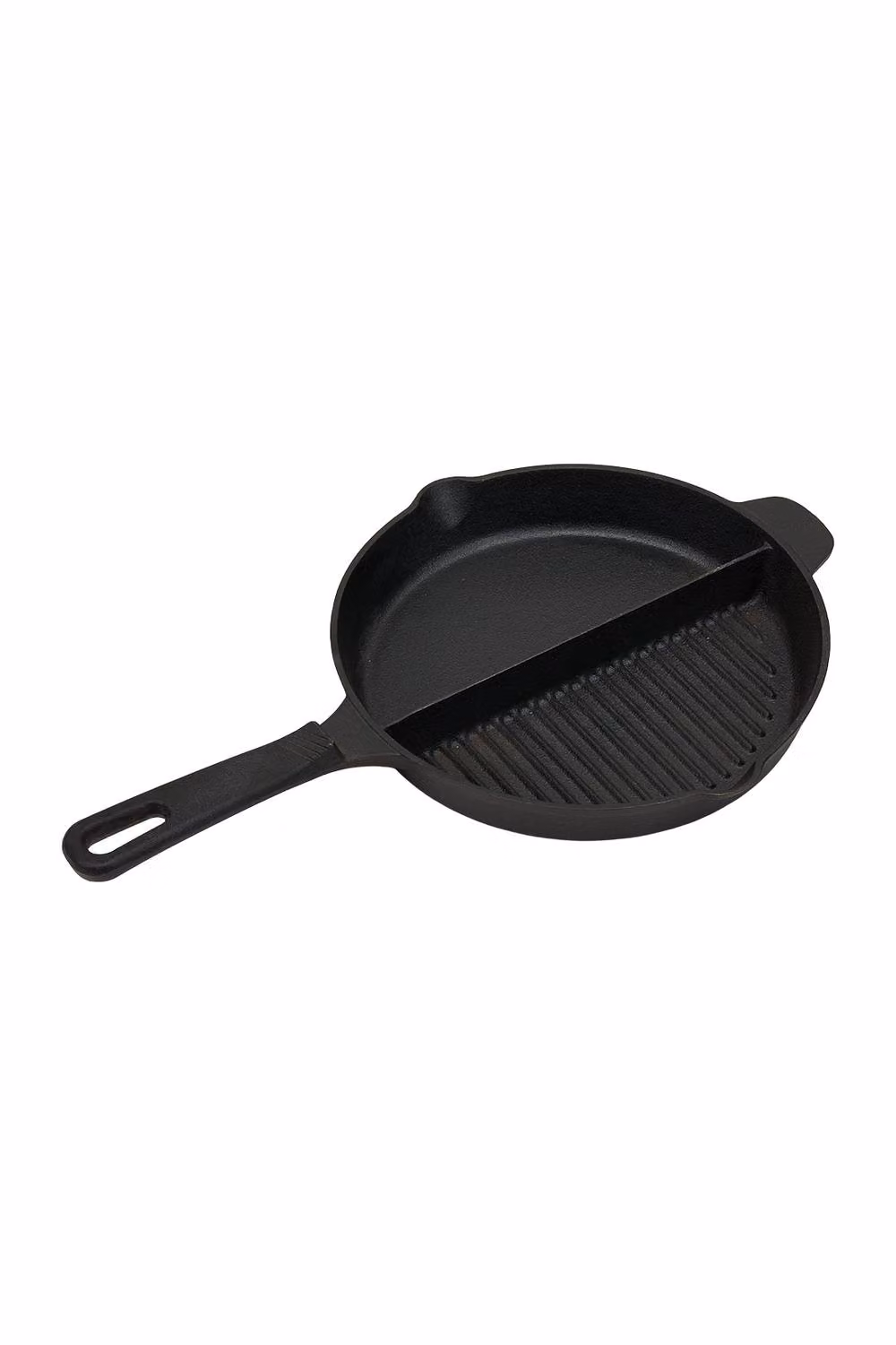 Living and Home 2-in-1 Divided Cast Iron Frying Pan and 2-Zone Griddle Grill Pan with Flat Surface, Black – 3