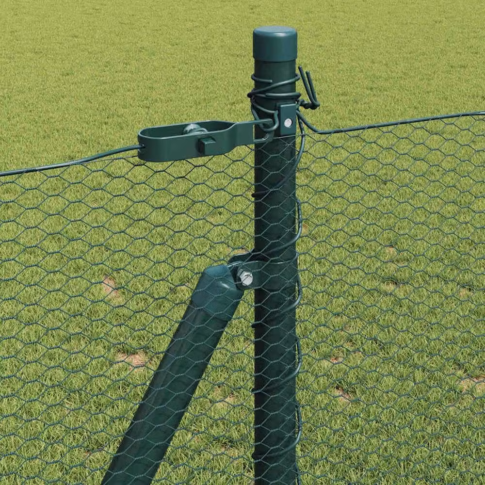 Berkfield Home Set of 2 Forest Green PVC Coated Metal Fencing, W: 1 m, H: 25 cm – 4