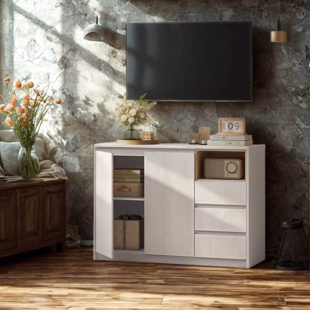 Pirlo Plush Modern Sideboard Buffet Cabinet in White Matt – 2