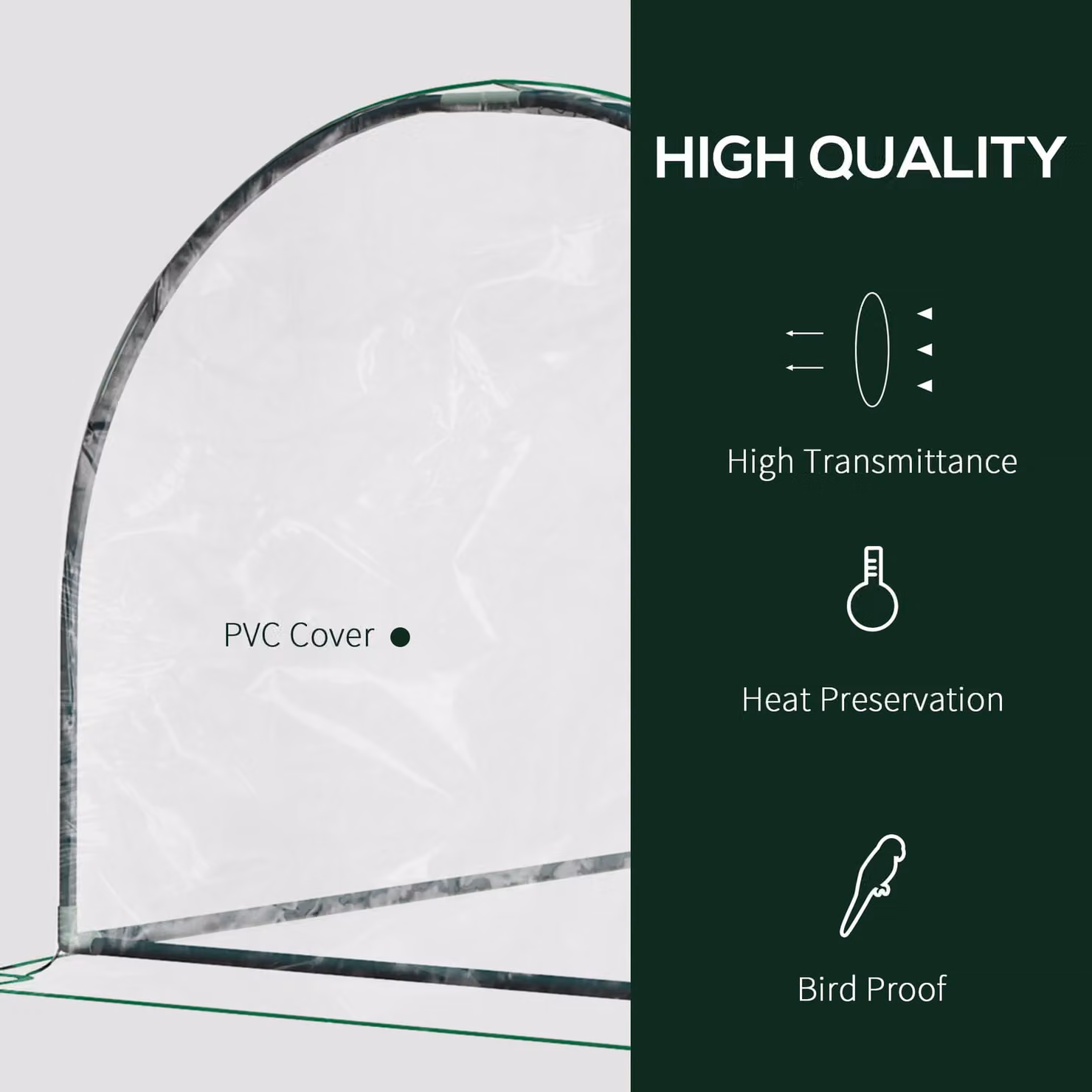 Outsunny Set of 2 Tunnel Greenhouses with Steel Frame and Transparent Plastic Cover, W/D/H: 200 x 100 x 80 cm – 4