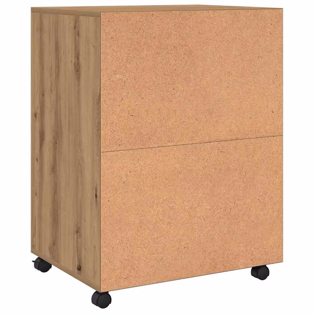 Berkfield Home Artisan Oak Rolling Cabinet in Brown, W/D/H: 60 x 48 x 81 cm – 4
