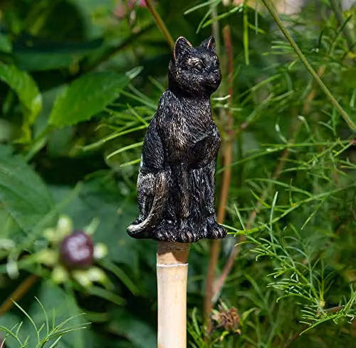 Jardinopia Cat Cane or Stake Topper Pot Buddy in Bronze, W3.5 x H8 x L4 cm – 5