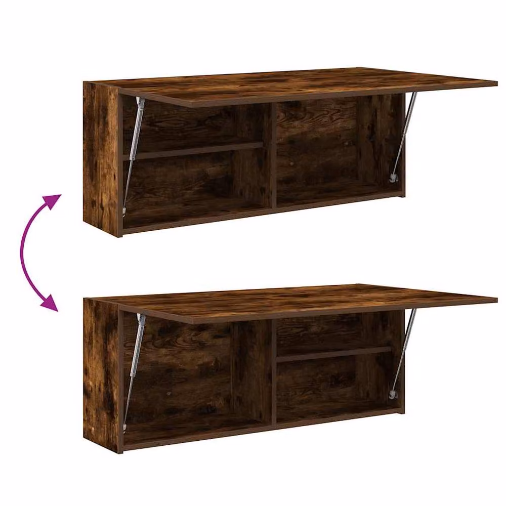 Berkfield Home Smoked Oak Bathroom Wall Cabinet, Brown, W/D/H: 100 x 25 x 40 cm – 5
