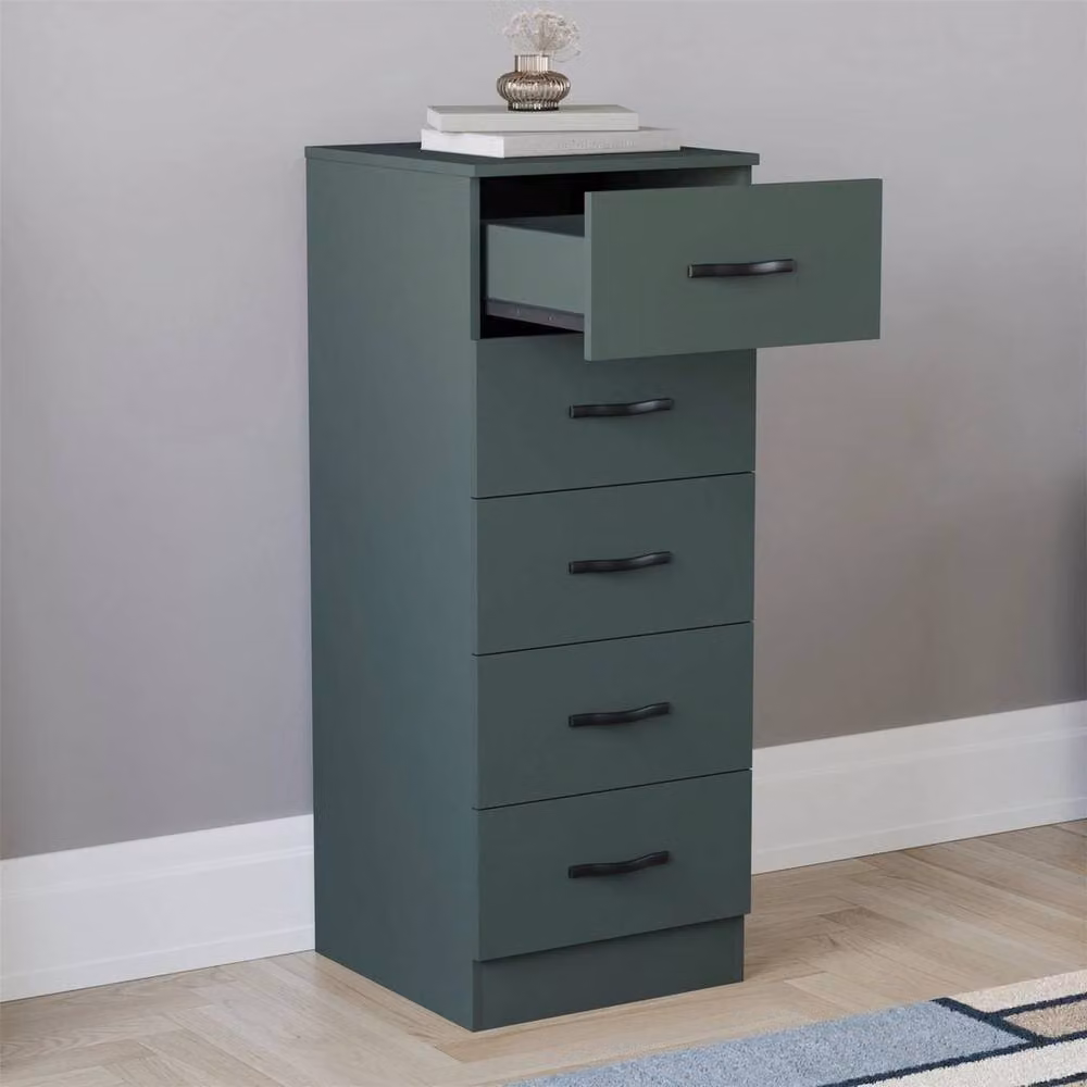 PAWNORA Modern Narrow Chest of Drawers Cabinet in Green – 3