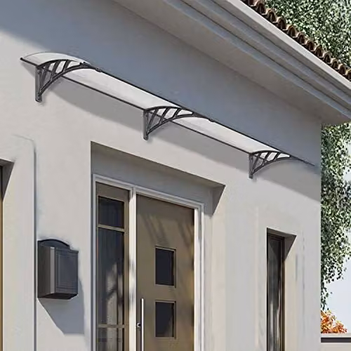 Palram Neo Door Awning Canopy Polycarbonate and Aluminium, Grey, W: 273 cm x D: 86 cm