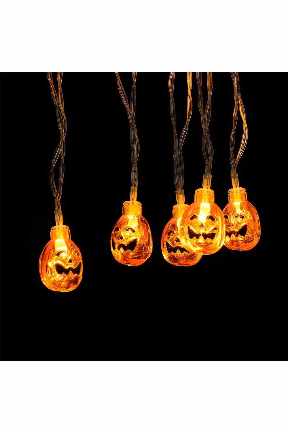 Living and Home Halloween Warm White LED String Lights with 20 Orange Acrylic Pumpkins, 3m – 3
