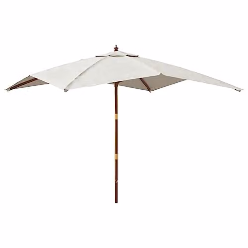 vidaXL Garden Parasol with Wooden Pole in Sand, W: 300 cm, D: 300 cm, H: 273 cm – 1