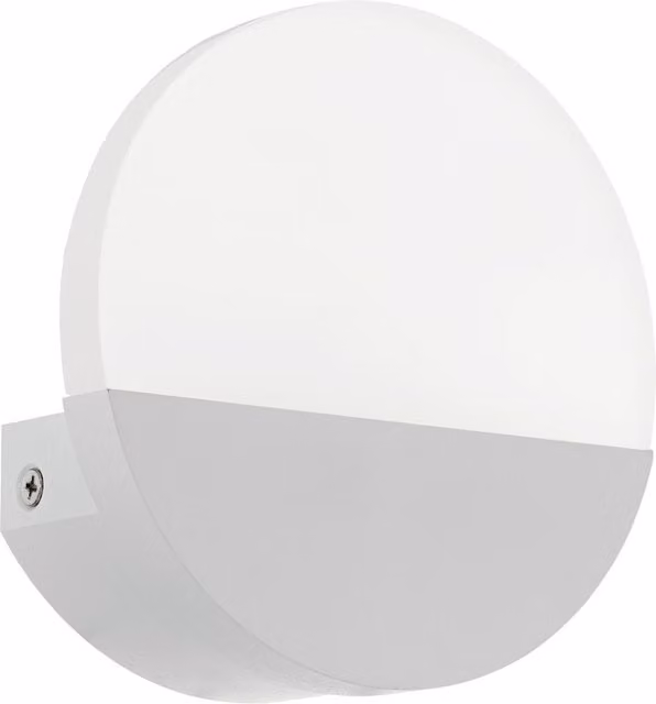 Loops White LED Wall Light with Satined Plastic Shade and Included Bulb