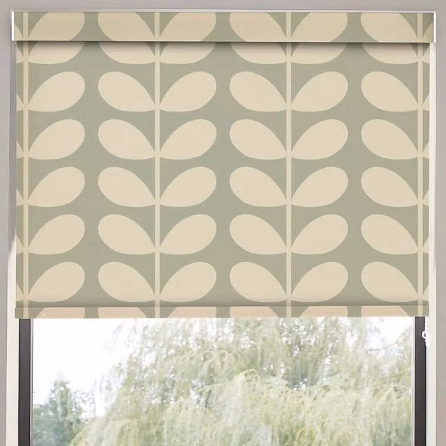 Orla Kiely Jumbo Solid Stem Translucent Made to Measure Roller Blind in Pebble