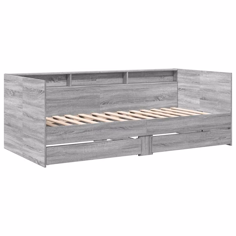 Berkfield Home Single Daybed with Drawers in Grey Sonoma, W/D/H: 90 x 190 cm – 3