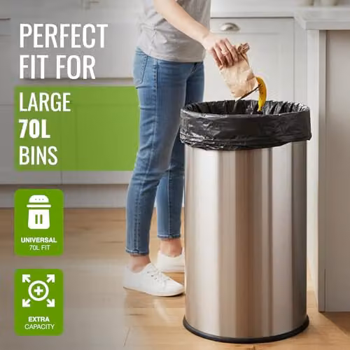 EcoBag Recyclable and Leak Resistant Black Refuse Sacks, 70L – 2