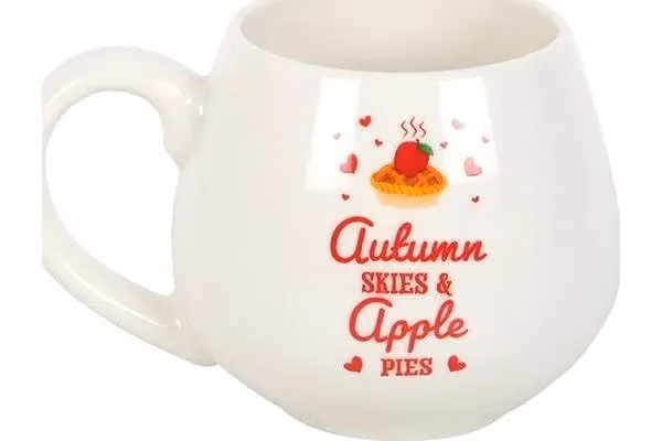 KDMD Autumn Skies & Apple Pies Rounded Ceramic Mug in White – 2