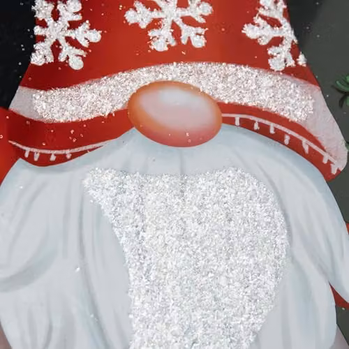 Samuel ALEXANDER Christmas Gonk in Snow Scene Window Decal Decoration with Glitter, Red and White, 35 cm – 6