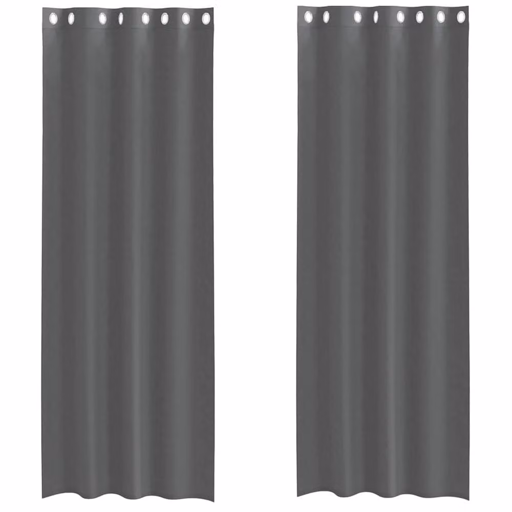 Berkfield Home Voile Curtains with Eyelets, 2 Pack, Grey, W: 140 cm, H: 300 cm – 2