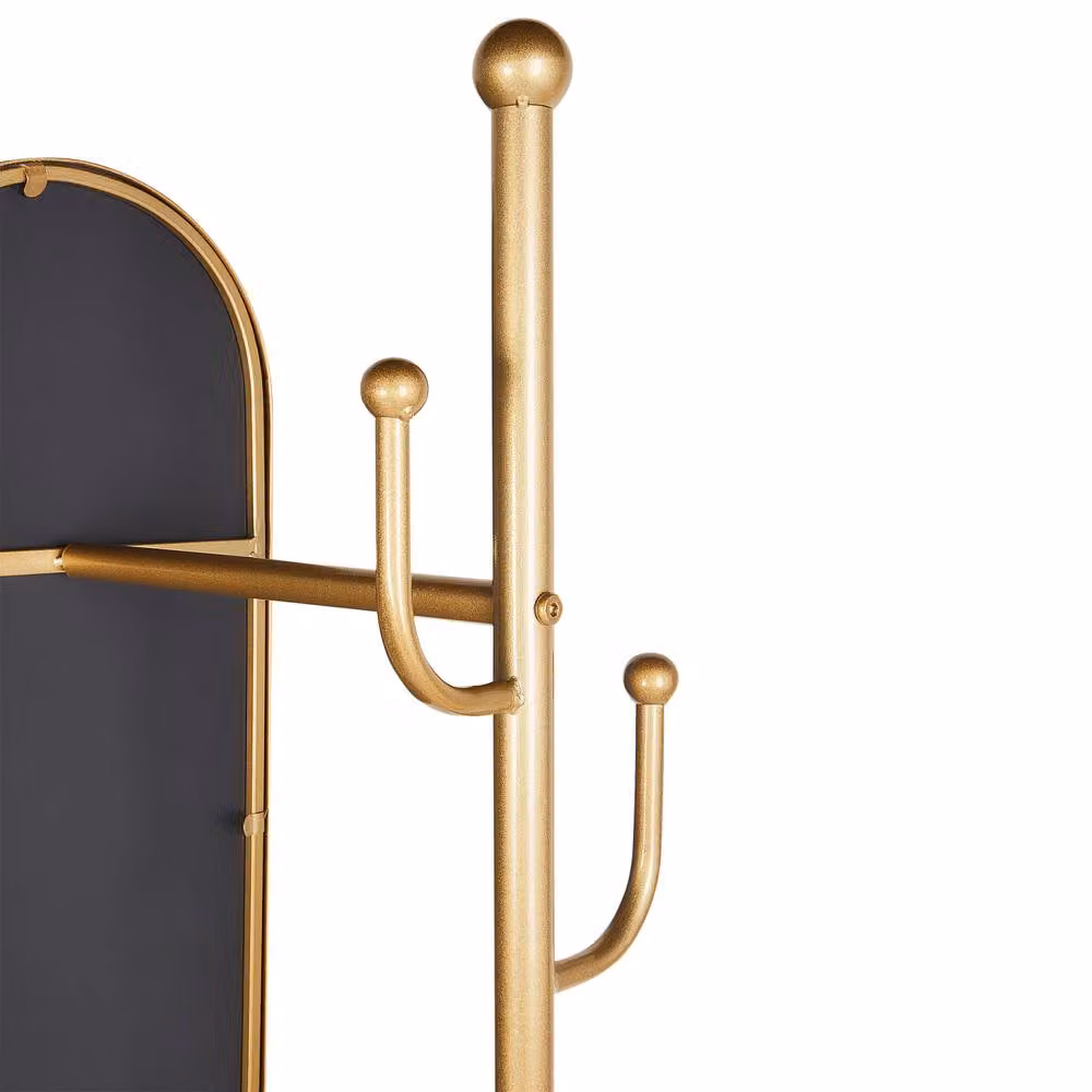 Wyld and Coco Gold Coat Stand with Marble Base and Full-Length Mirror – 3