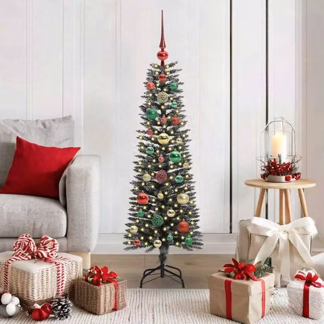Berkfield Home Green Artificial Christmas Tree with Stand, W/D/H: 40.5 x 40.5 x 120 cm