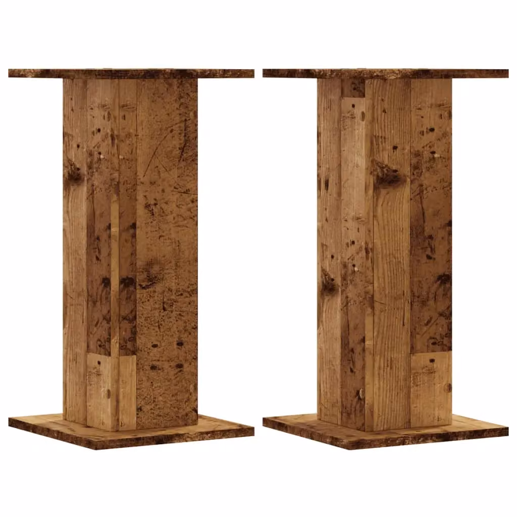 Berkfield Home Set of 2 Rustic Brown Engineered Wood Plant Stands, W/D/H: 30 x 30 x 60 cm – 2