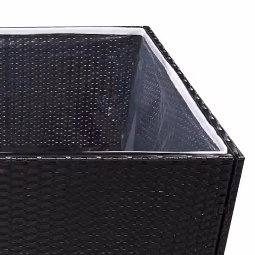 vidaXL Modern Garden Planter in Black Poly Rattan, W/D/H: 157 x 80 x 80 cm – 3