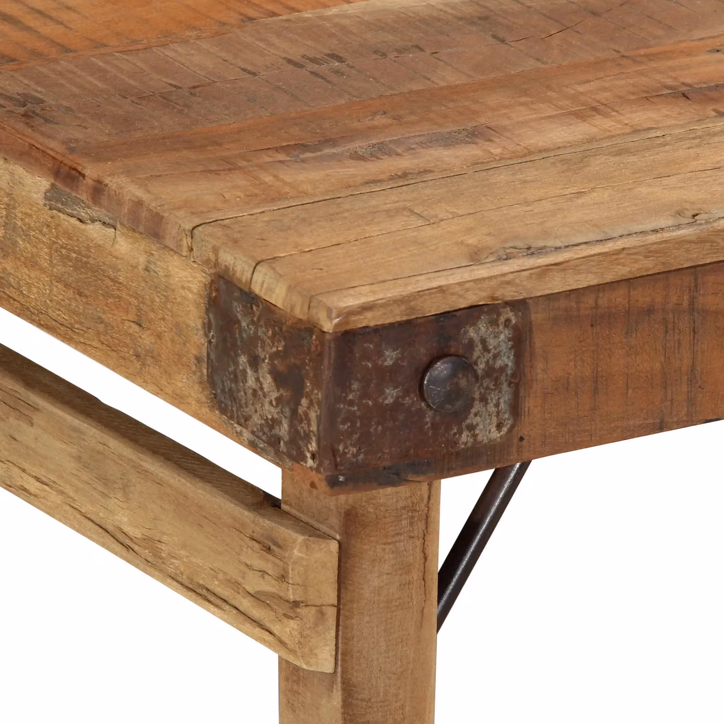 Berkfield Home Reclaimed Solid Wood Coffee Table in Brown, W/D/H: 110 x 55 x 40 cm – 4