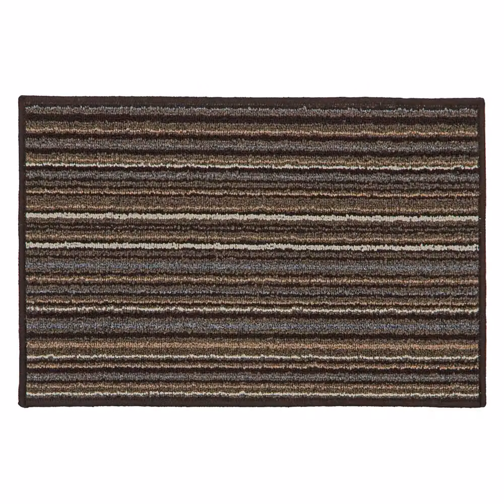 JVL Arona Striped Machine Washable Latex Backed Doormat, Brown, W: 40 cm, D: 60 cm – 2