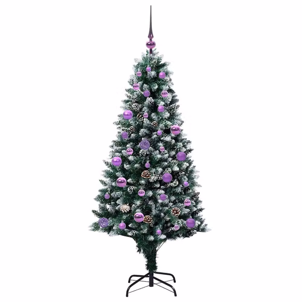 Berkfield Home Beautiful Artificial Christmas Tree with 150 Warm White LEDs and Stand in Green – 3