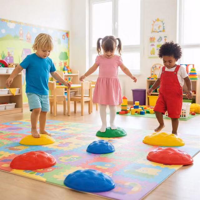 Costway 8 Piece Non-Slip Multicolour Toddler Stepping Stones for Balance Training