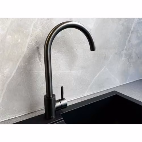 Reginox Taravo GM Single Lever Swan Neck Kitchen Mixer Tap in Gunmetal Grey – 2