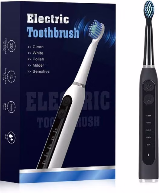 Leaper Rechargeable and Timer-controlled Sonic Smart Electric Toothbrush in Black – 1