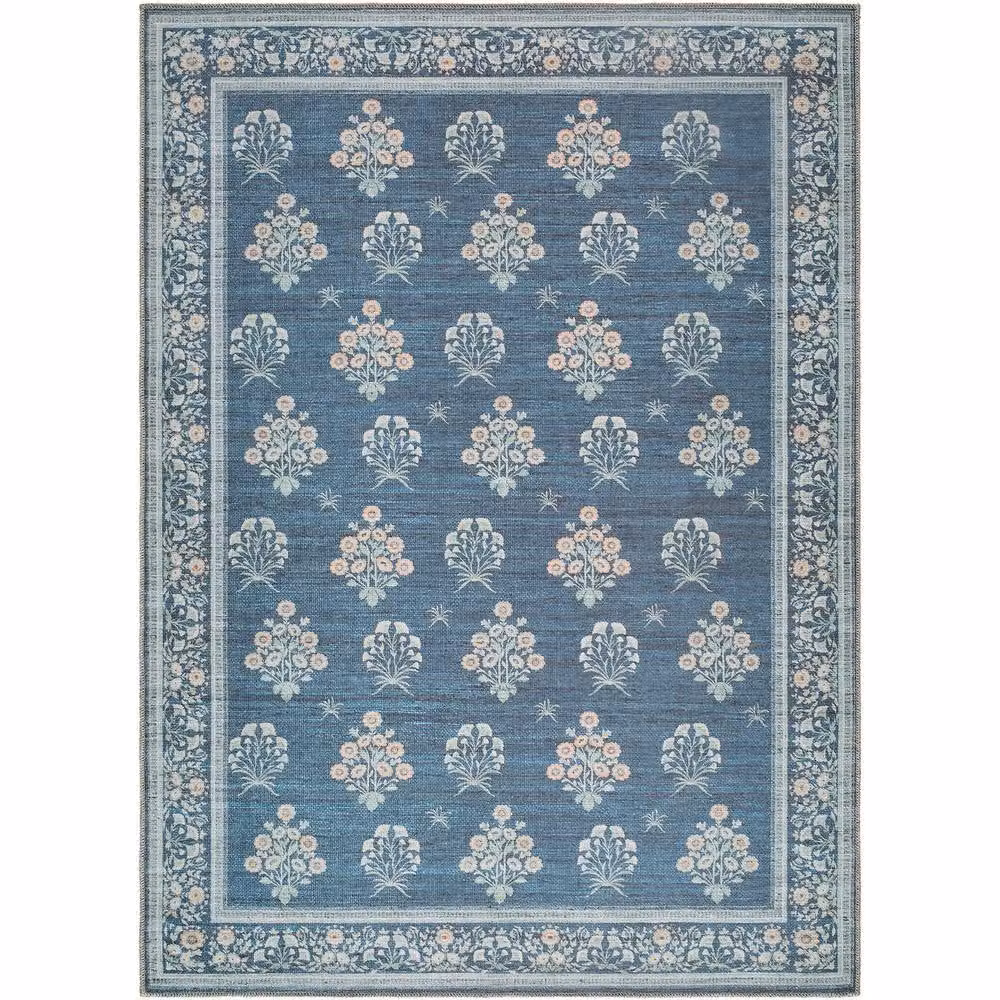 Livabliss Thistle Modern Floral Washable Living and Dining Room Rug in Beige, Green, Pink and Blue, W: 160 cm, D: 220 cm – 2
