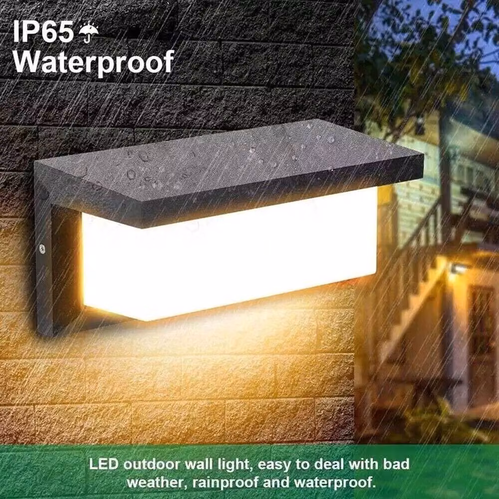EONLION Black Aluminium LED PIR Motion Sensor Wall Light with Warm White Light – 2