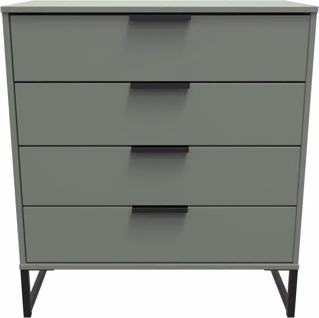 Ready Assembled 2 U Fuji 4 Drawer Chest in Pale Green
