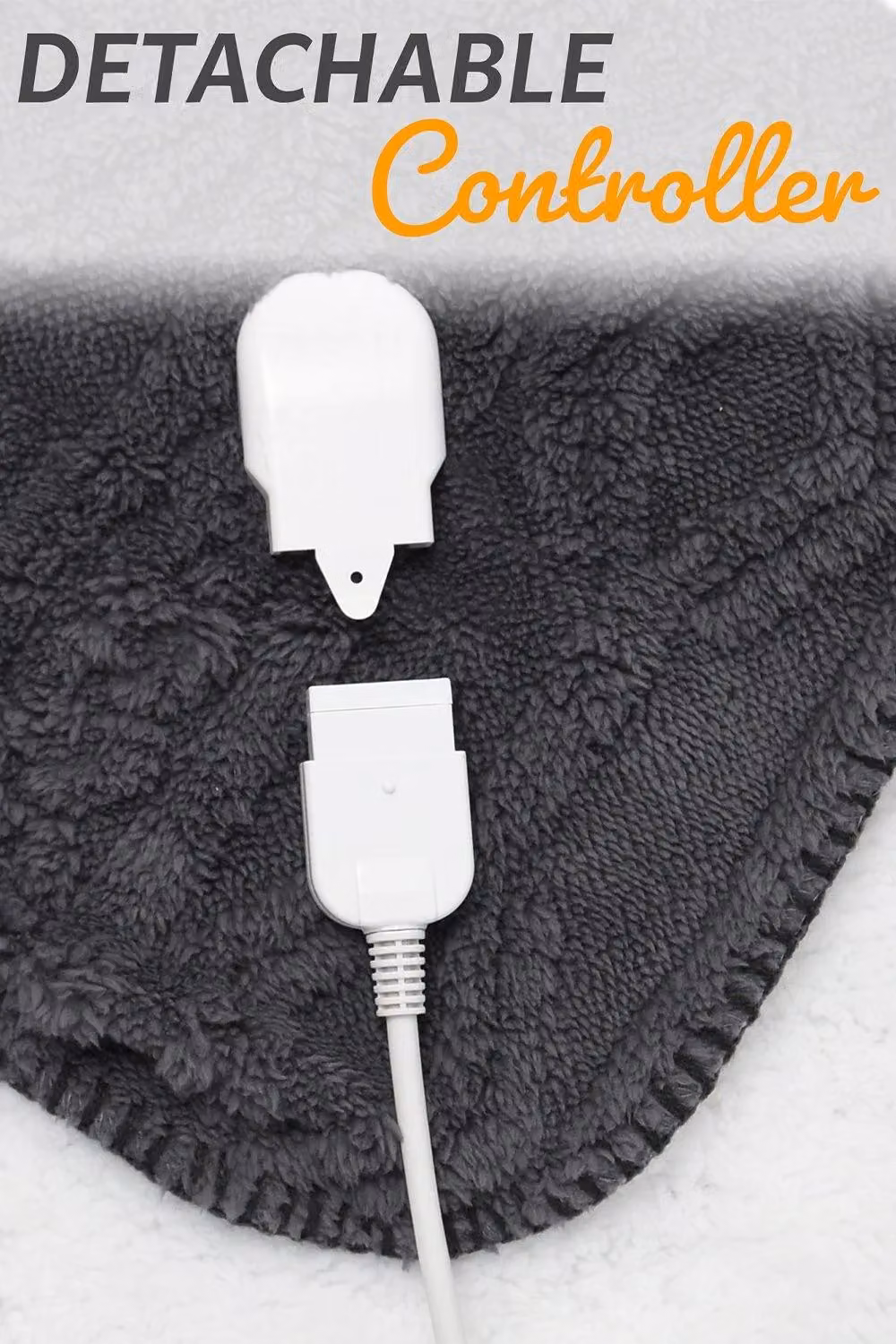 Glamhaus Electric Heated Fleece Blanket in Grey, W/D: 160 x 130 cm – 3